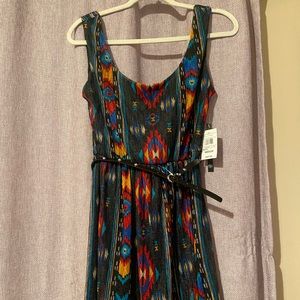 mini colorful dress with belt